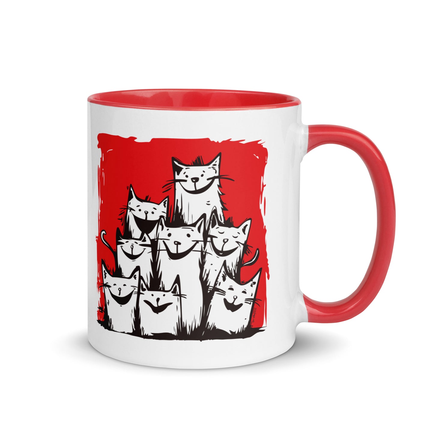 00330 Katzenliebe mRs Tasse mit farbiger Innenseite