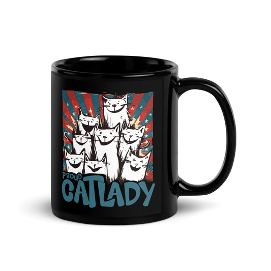 Katzenliebe - Stolze Katzenlady [00333] Tasse schwarz