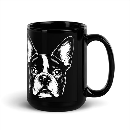 Boston Terrier Dog [00316] Tasse schwarz