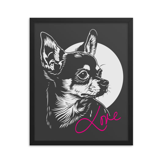 Chihuahuadog Love [00323] Poster mit Rahmen