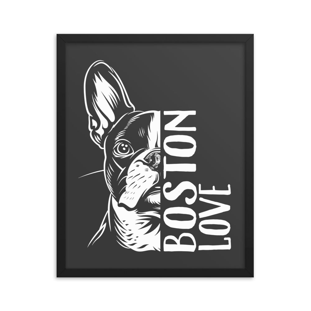 Boston Terrier Dog [00318] Poster mit Rahmen