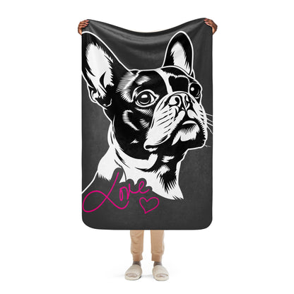 Boston Terrier Dog [00317] Sherpa-Decke