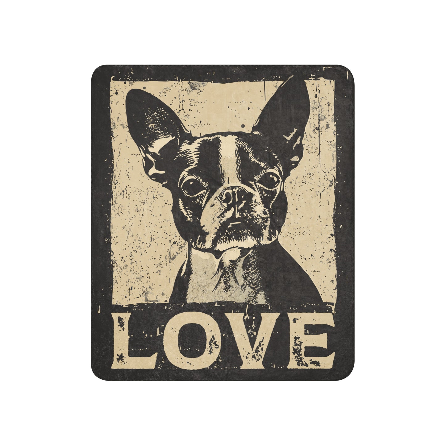 Boston Terrier Dog [00311] Sherpa-Decke