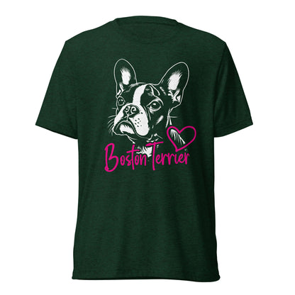 Boston Terrier Dog [00308] T-Shirt Unisex Triblend